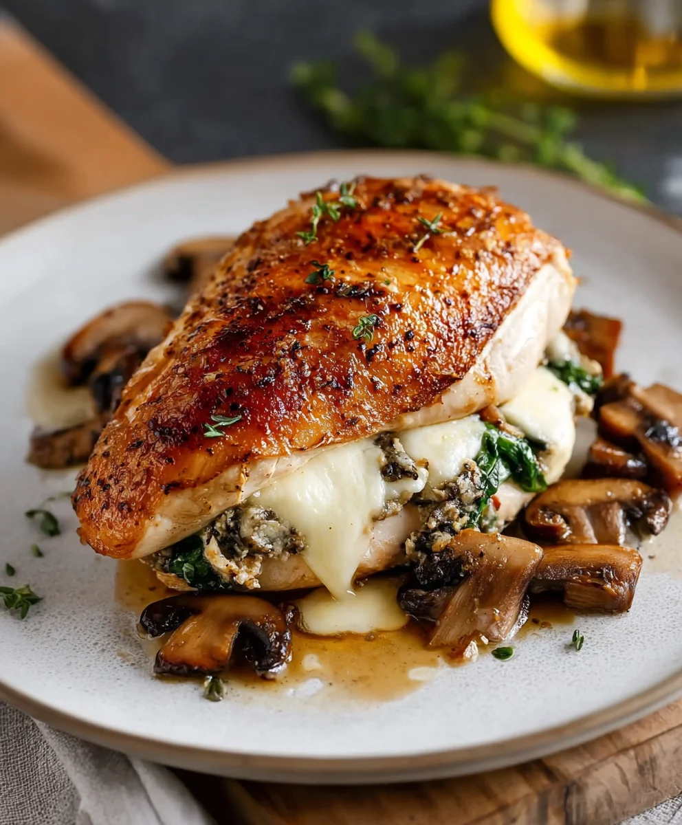 Mushroom Stuffed Chicken Breast - Quick Easy Recipe