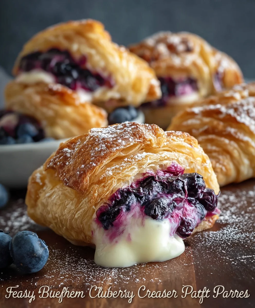 Blueberry Cream Cheese Pastry Puffs - Easy Dessert