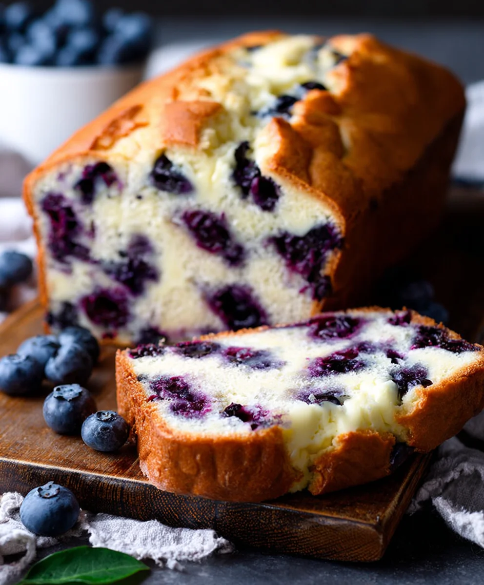 Blueberry Cream Cheese Bread-Easy Delicious Recipe