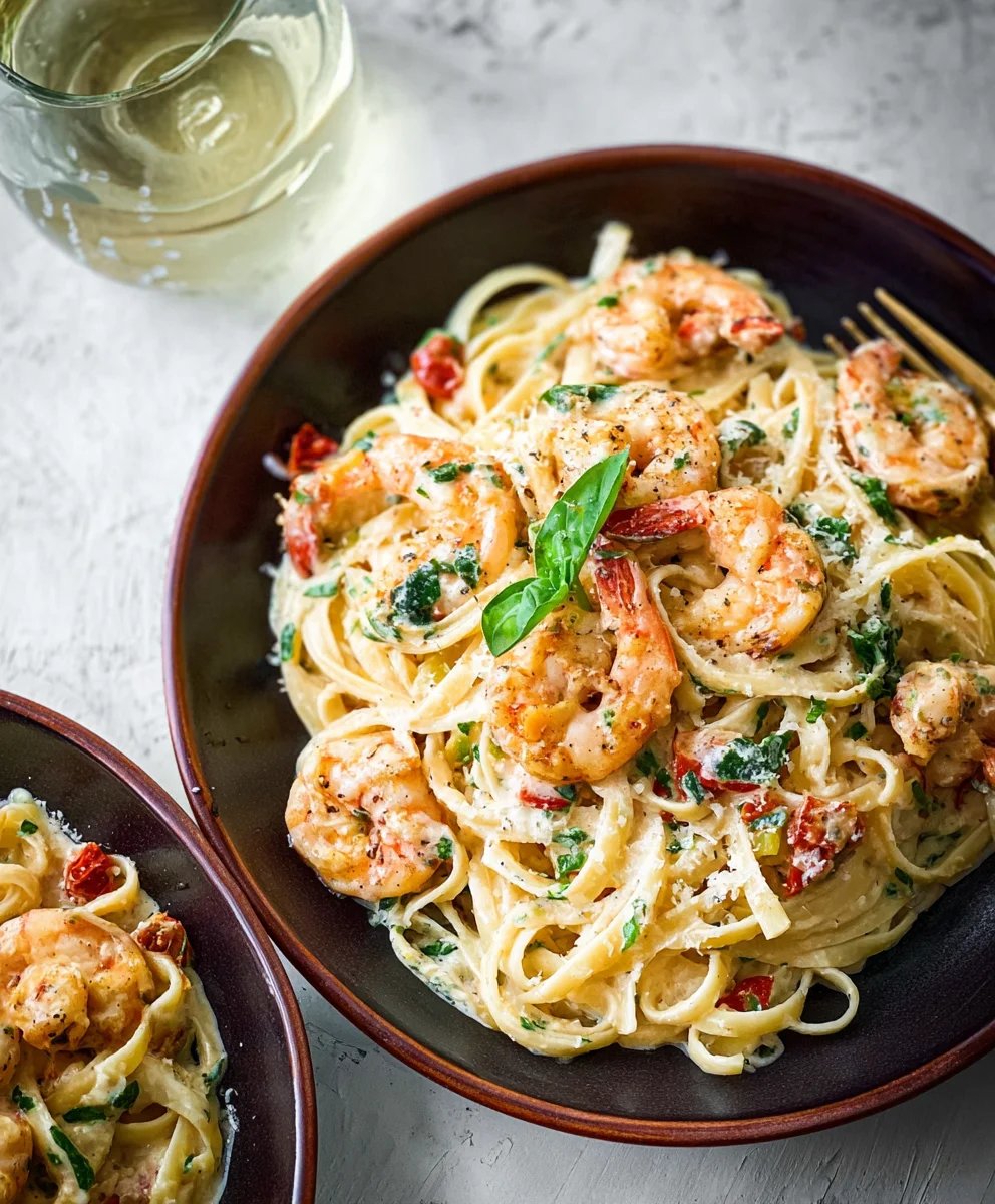 Creamy Tuscan Shrimp Linguine - Quick & Easy Recipe