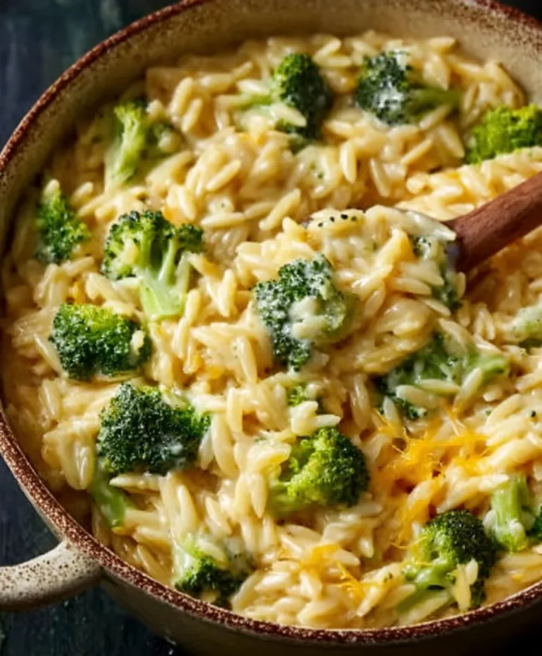 Creamy One-Pot Broccoli Cheddar Orzo – Easy Dinner