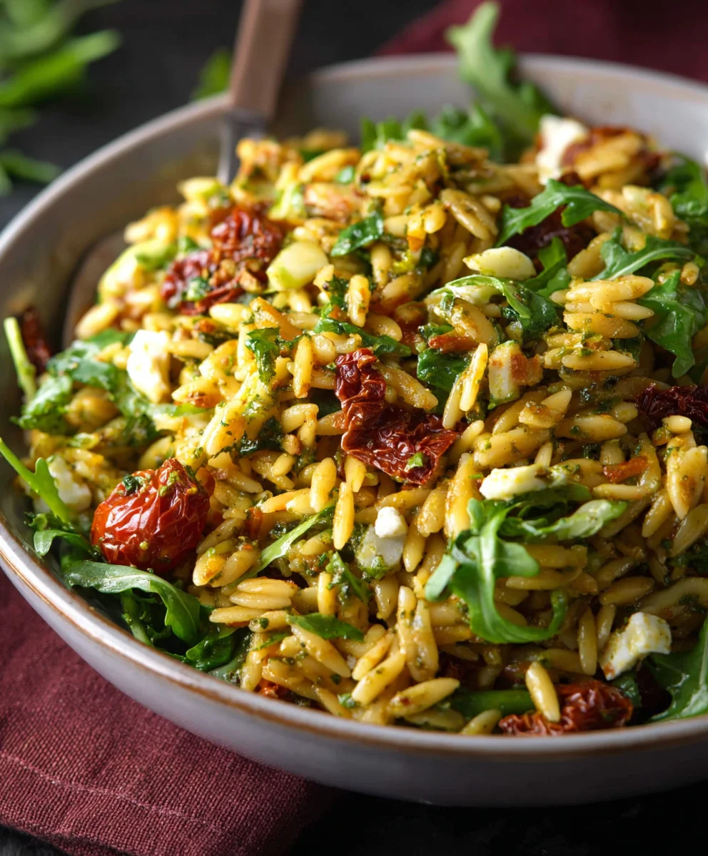 Sun-Dried Tomato Pesto Orzo Salad- Easy & Fresh