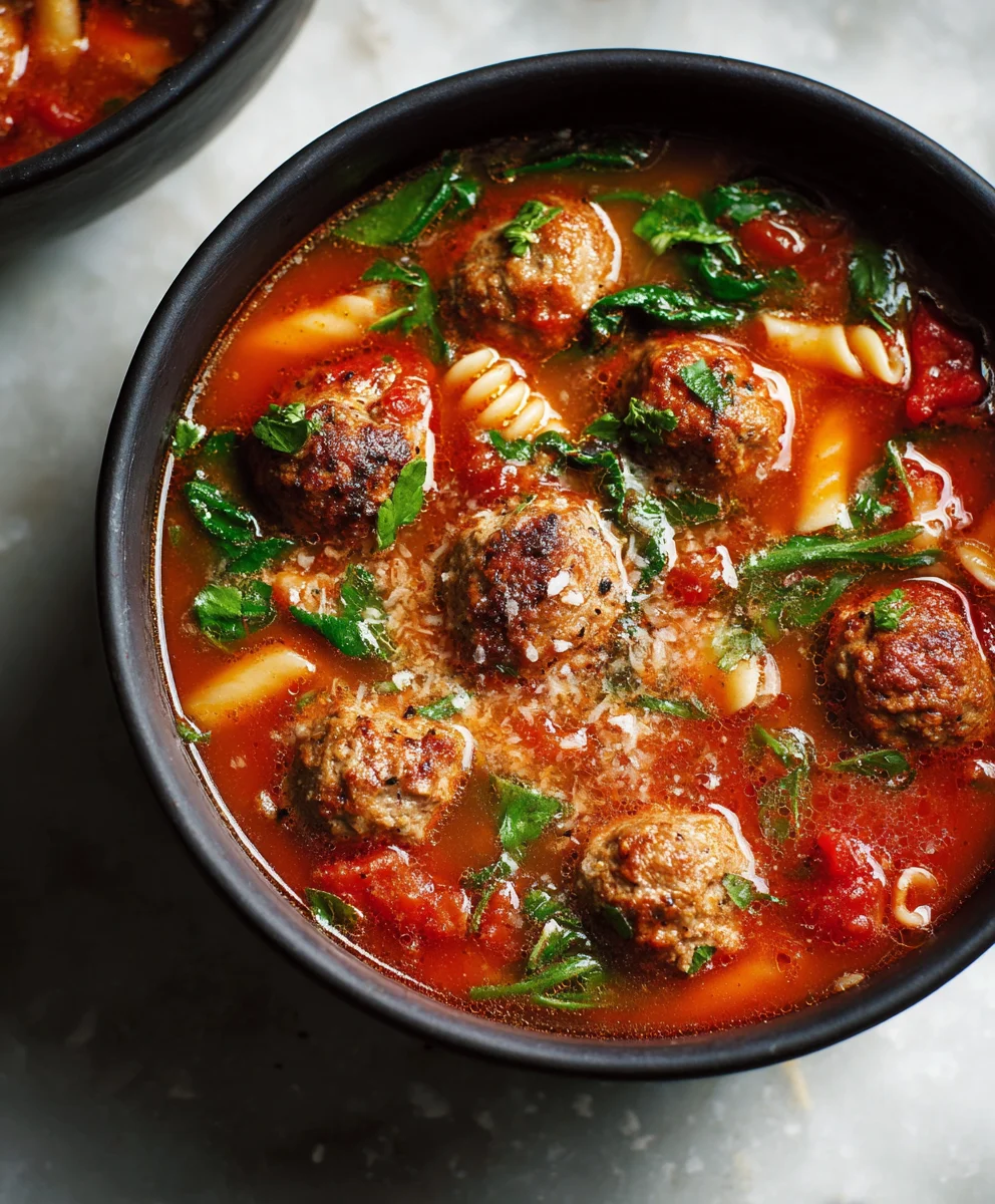 Hearty Beef Meatball Soup-Italian Comfort Food