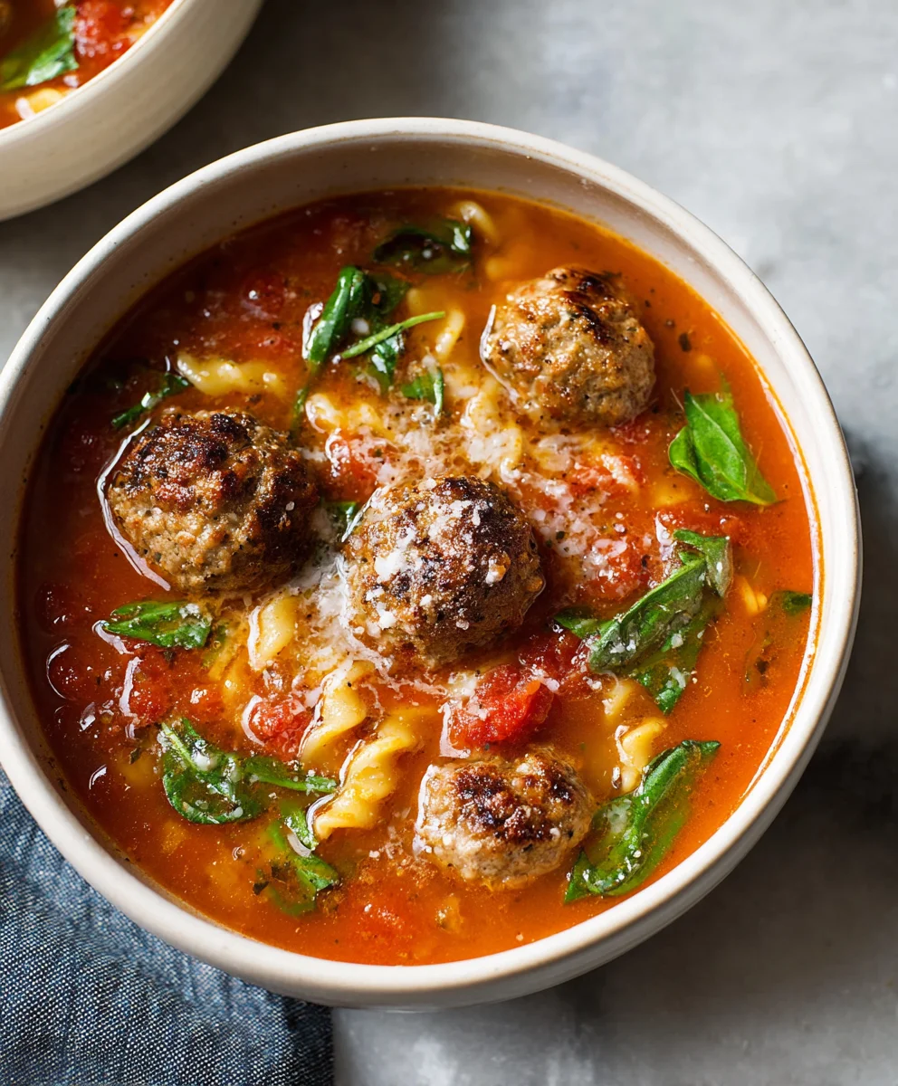 Hearty Beef Meatball Soup-Italian Comfort Food