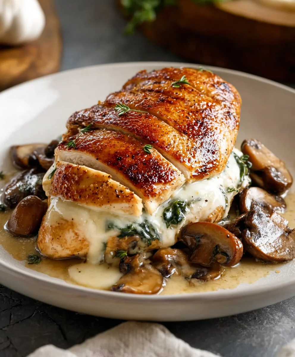 Mushroom Stuffed Chicken Breast - Quick Easy Recipe