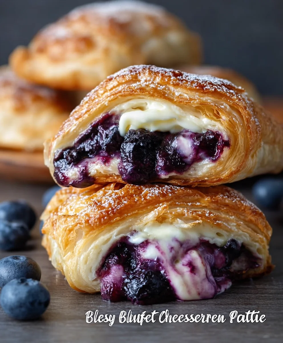 Blueberry Cream Cheese Pastry Puffs - Easy Dessert