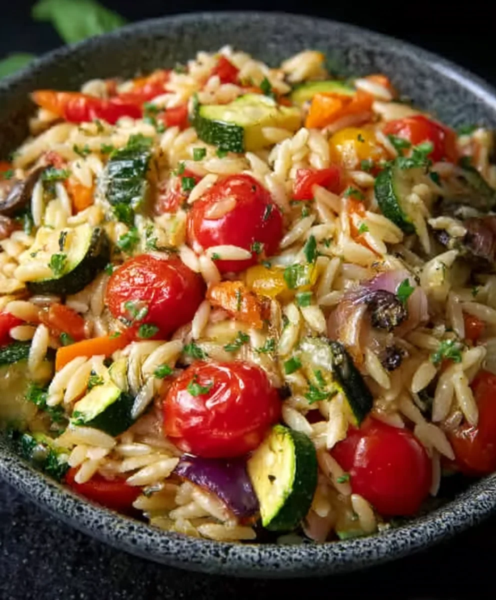Roasted Vegetable Orzo- Healthy Delicious Meal