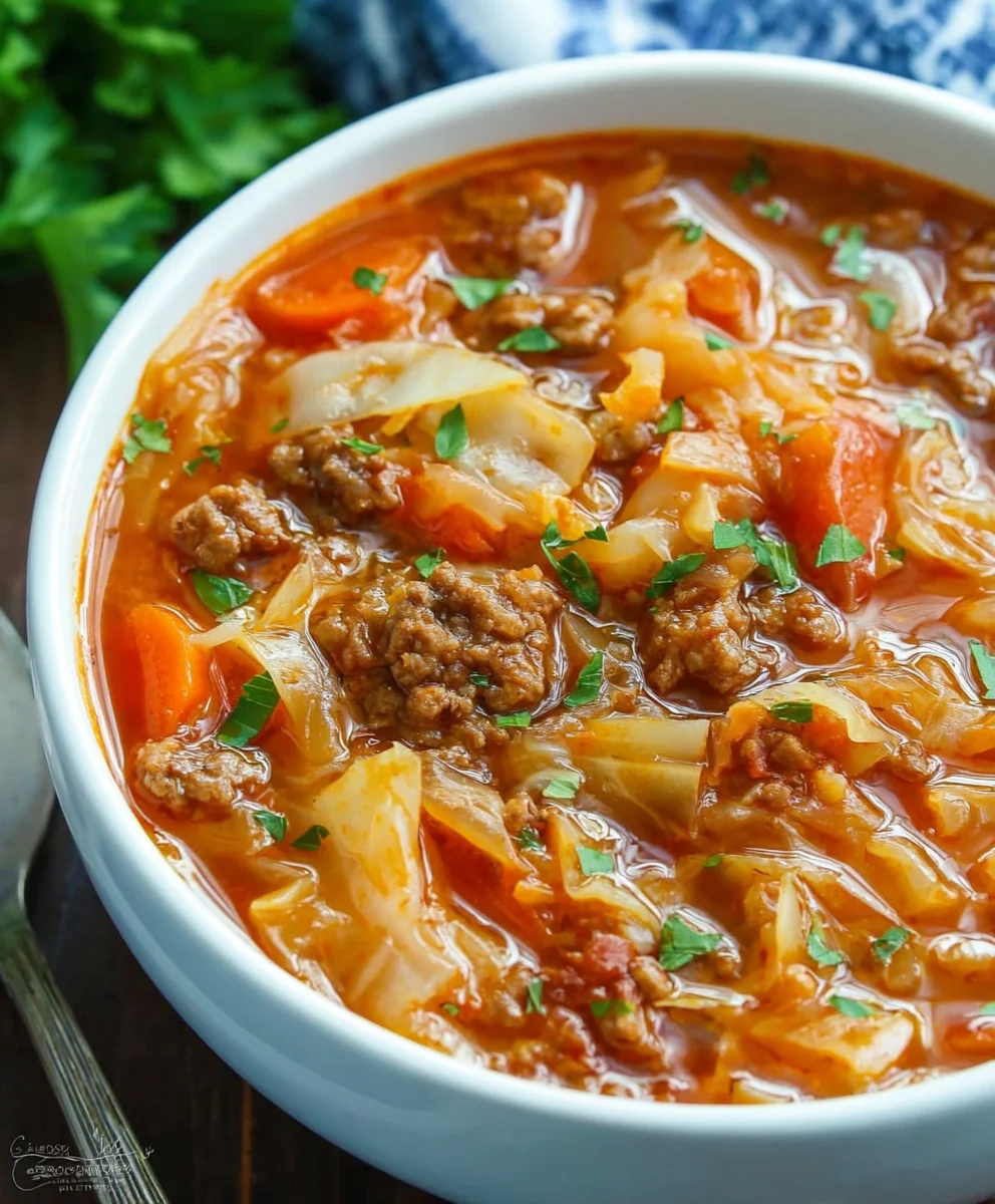 Hearty Beef Cabbage Roll Soup - Easy Comfort Food