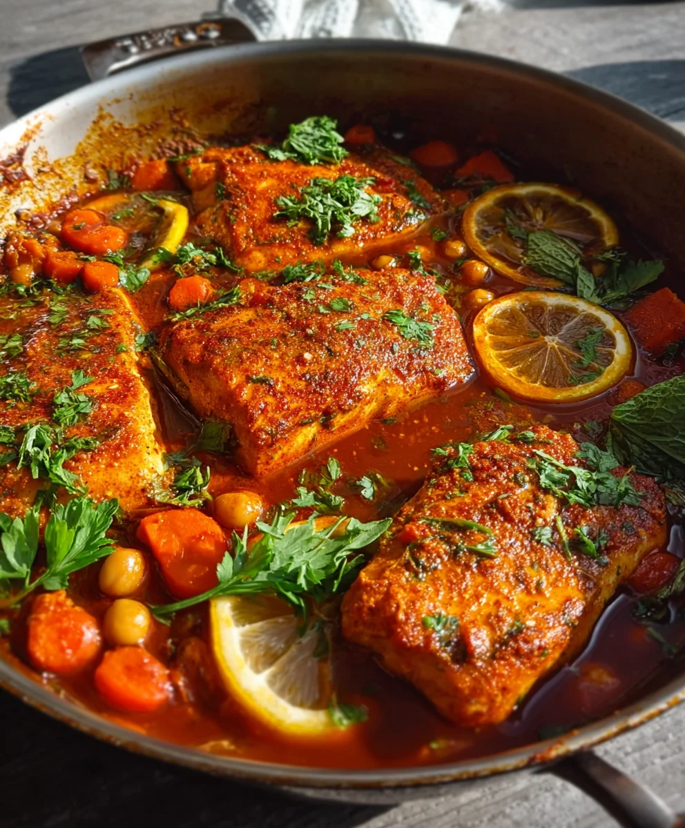Spicy Moroccan Fish Recipe-Rich Sauce Classic Flavor