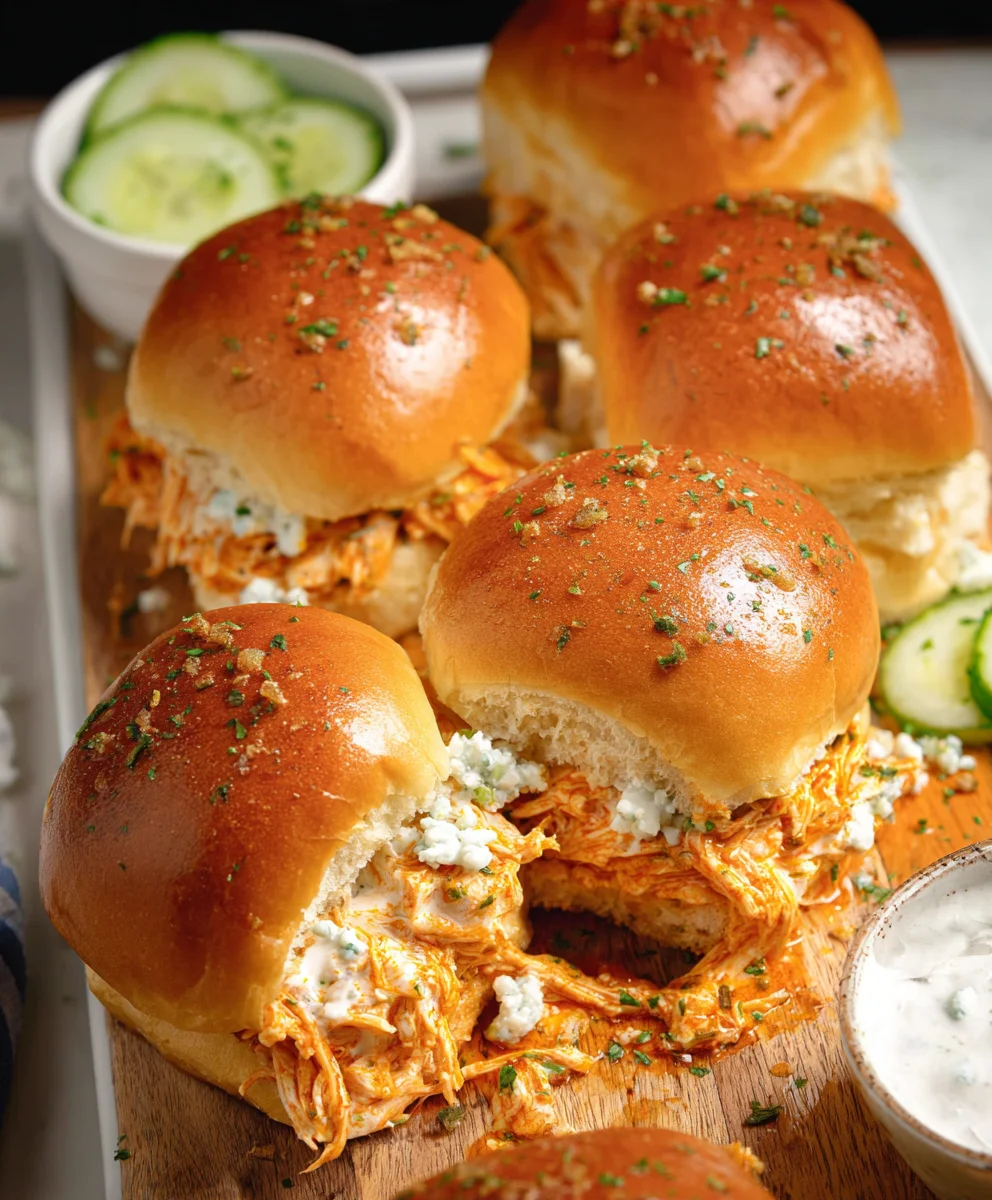 Spicy Buffalo Chicken Sliders-Easy Appetizer