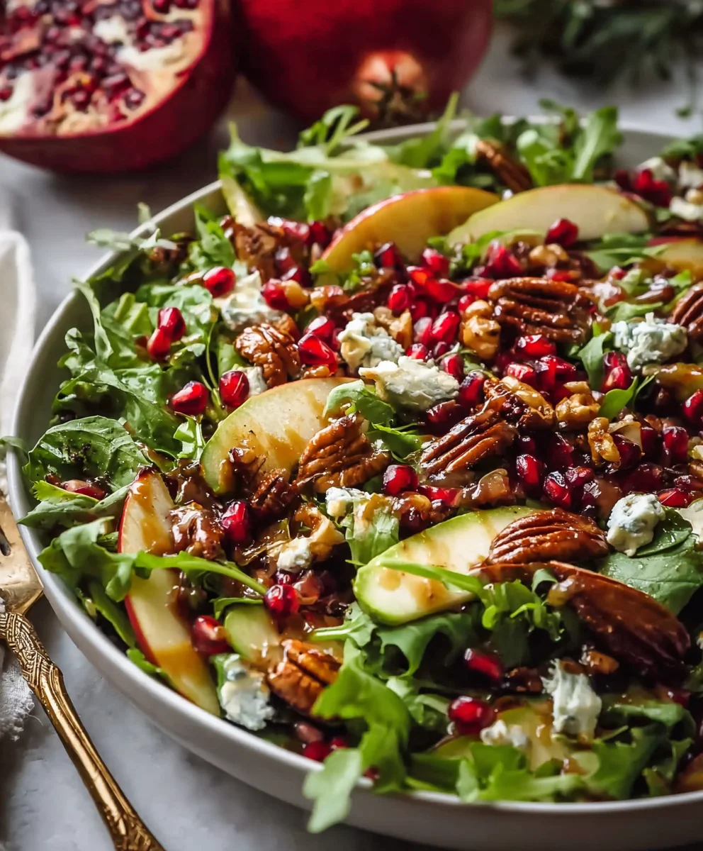 Pomegranate Christmas Salad with Honey Mustard Dressing