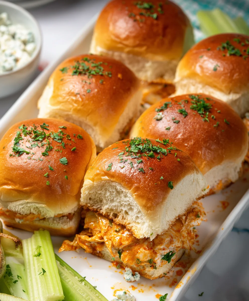 Spicy Buffalo Chicken Sliders-Easy Appetizer