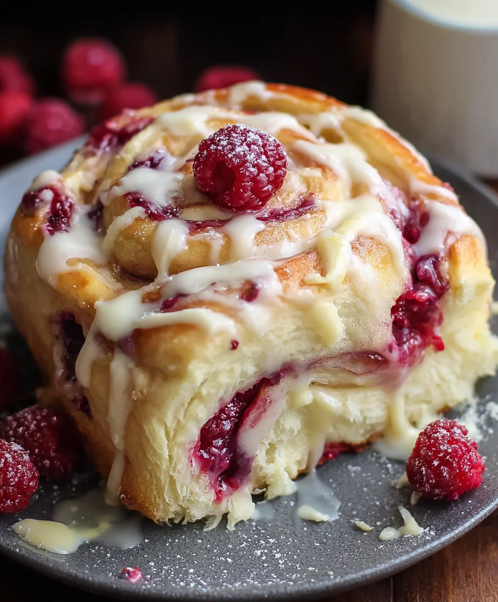 White Chocolate Raspberry Rolls-Delicious Dessert Recipe