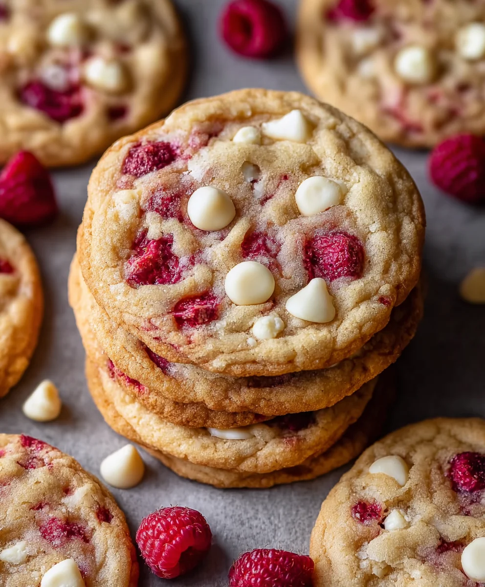 Raspberry White Chocolate Cookies- Easy Recipe
