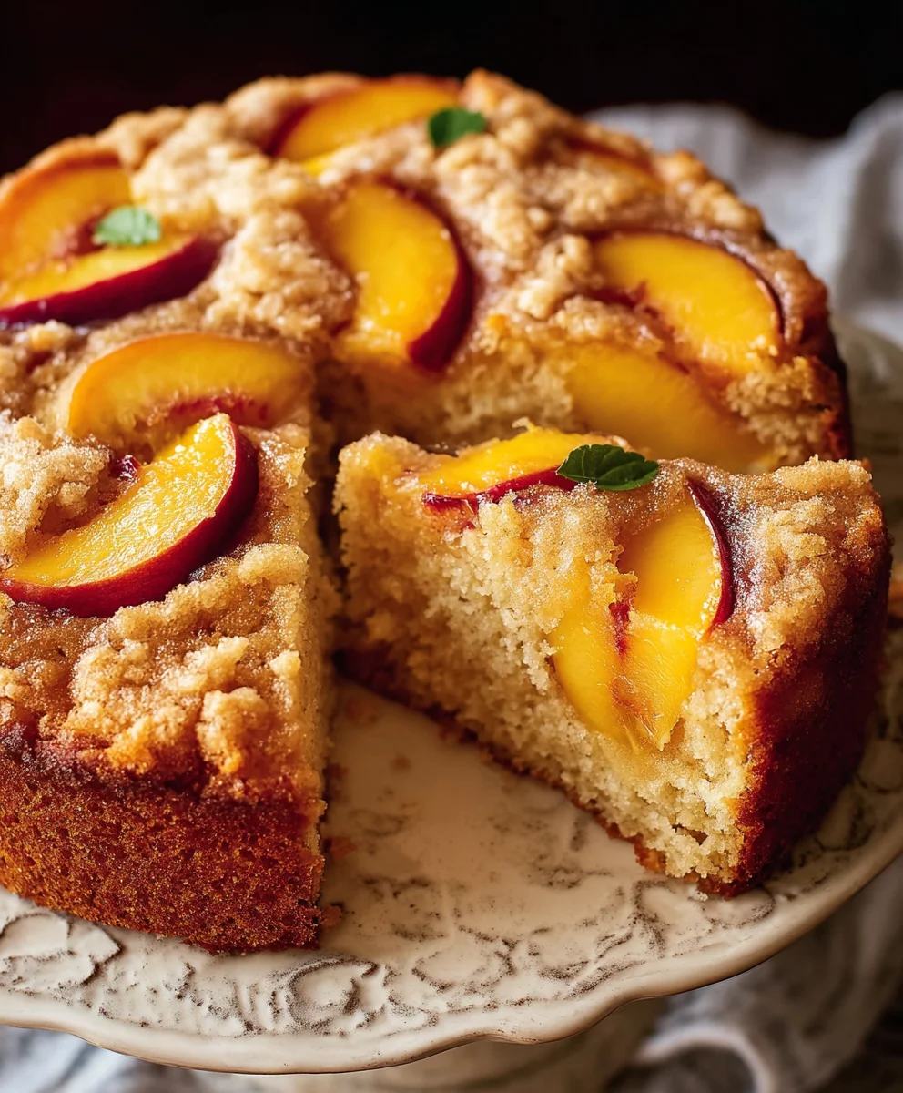 Easy Vegan Peach Coffee Cake Recipe