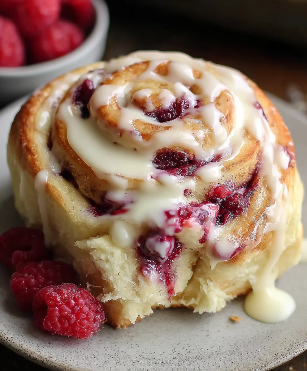 White Chocolate Raspberry Rolls-Delicious Dessert Recipe