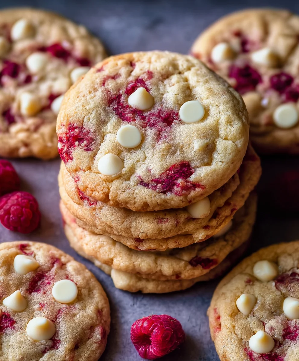 Raspberry White Chocolate Cookies- Easy Recipe