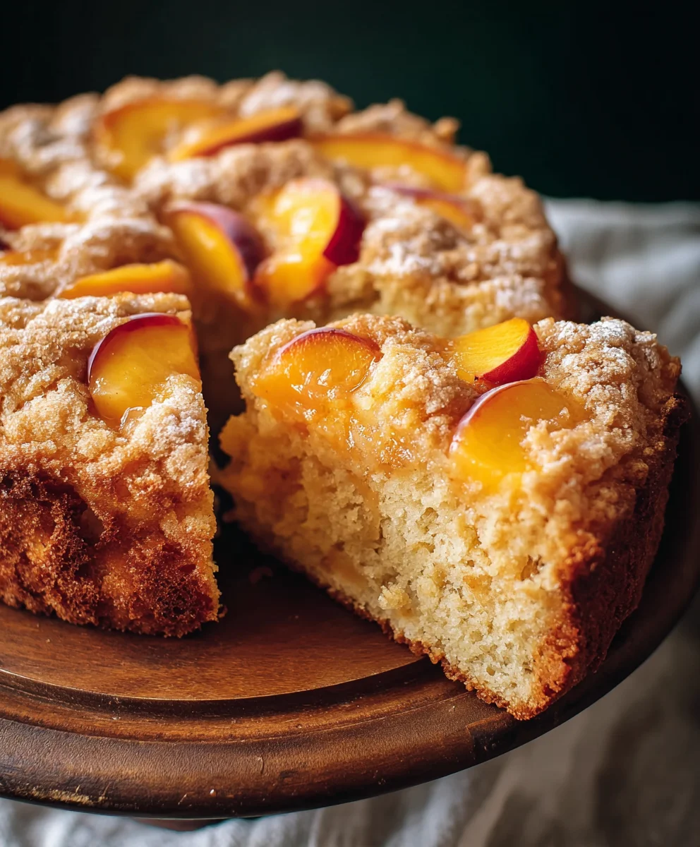 Easy Vegan Peach Coffee Cake Recipe