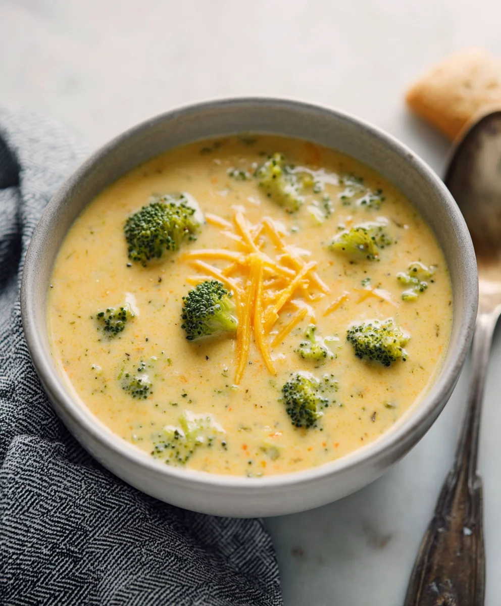 Easy Cheddar Broccoli Soup-Creamy & Delicious