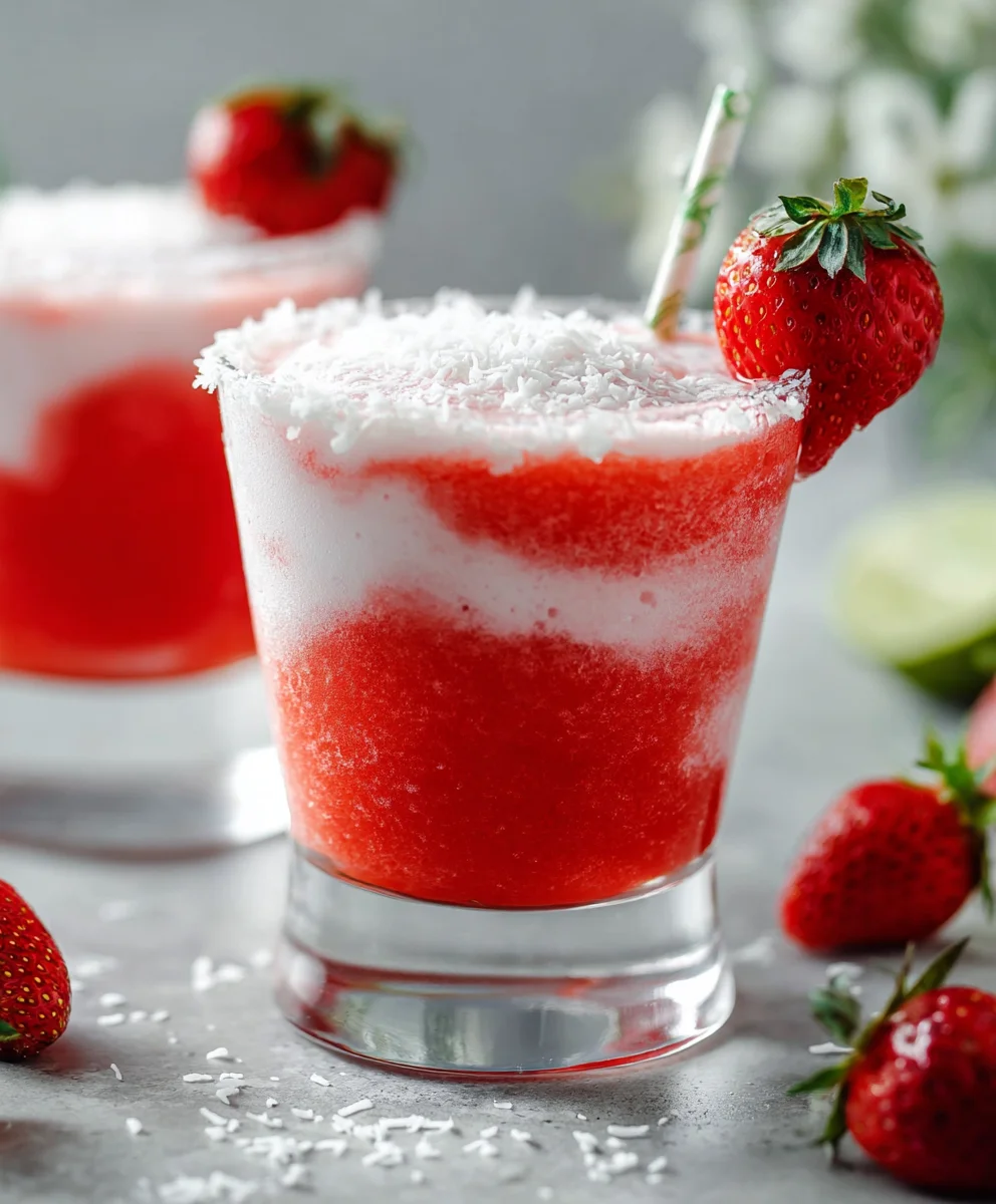 Strawberry Coconut Daiquiri - Refreshing Non-Non-Non-Alcoholic Alternativeic Treat