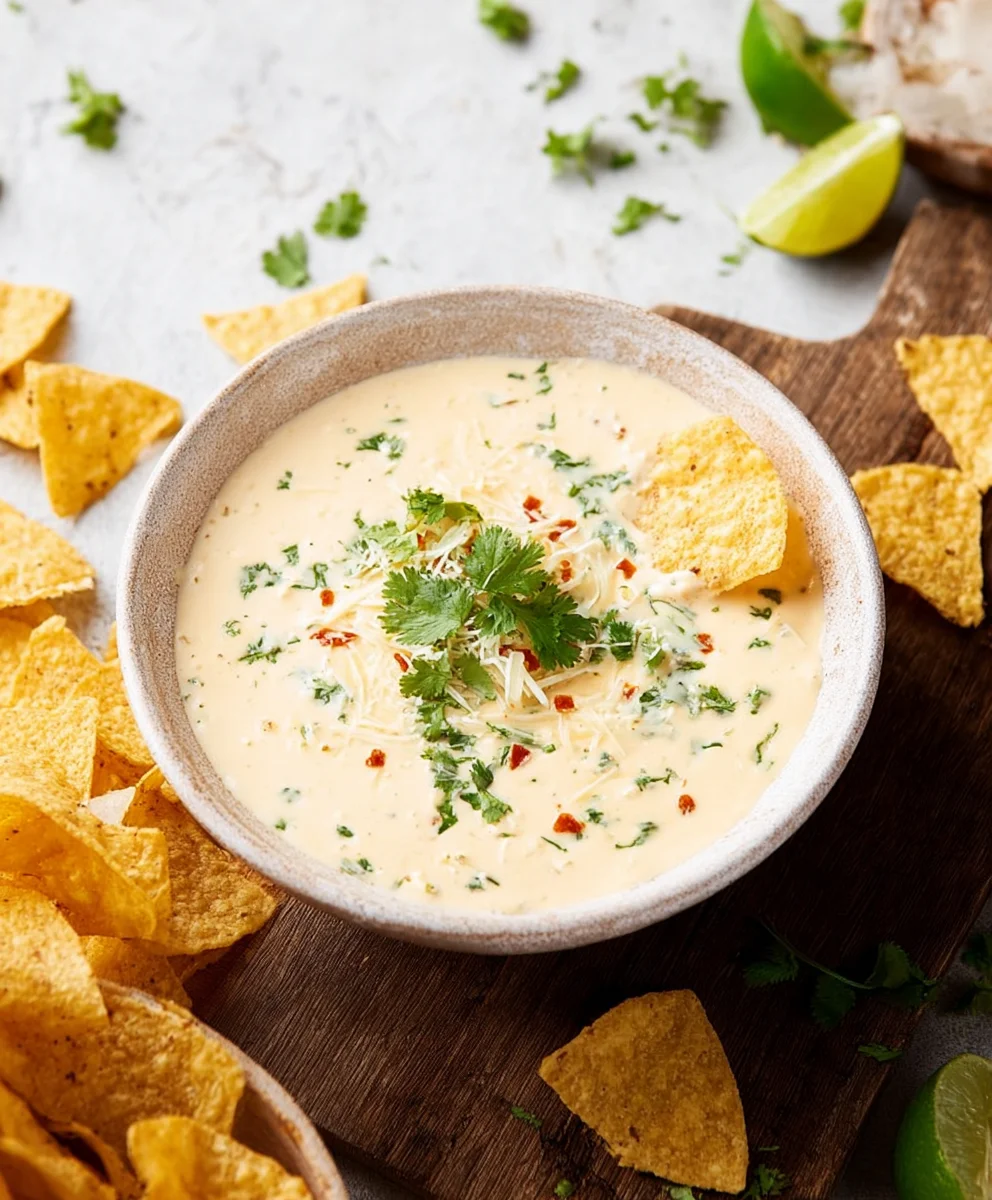 Easy Crockpot White Queso Dip - Crowd Pleaser