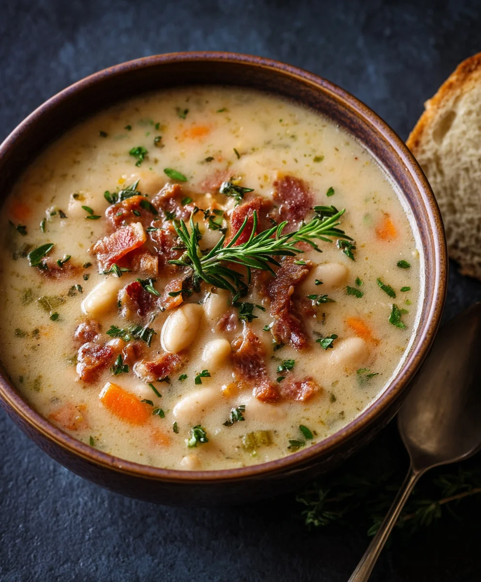 Hearty White Bean Soup with Beef Beef Bacon - Delicious Recipe