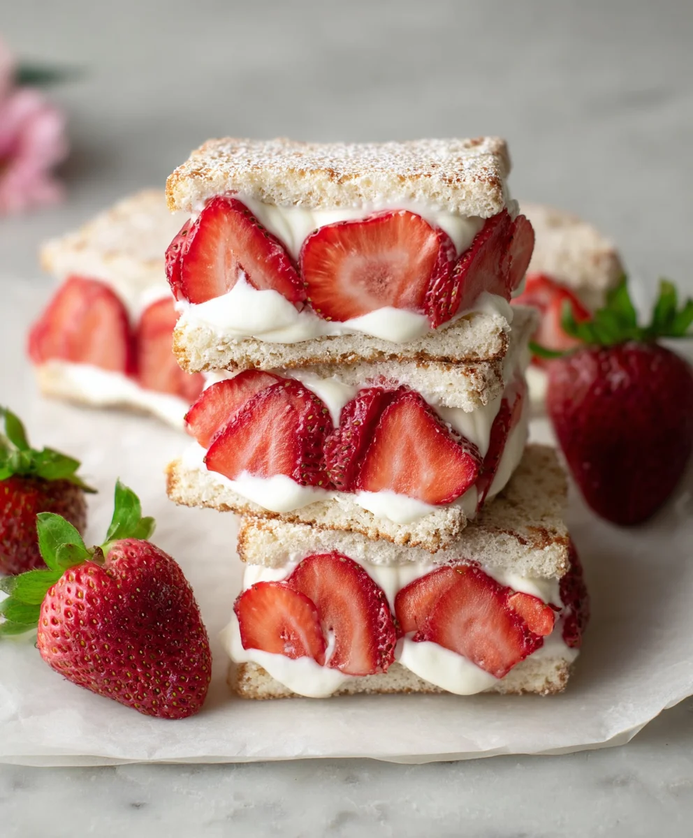 Strawberry Cream Sandwiches - Easy Dessert Treat