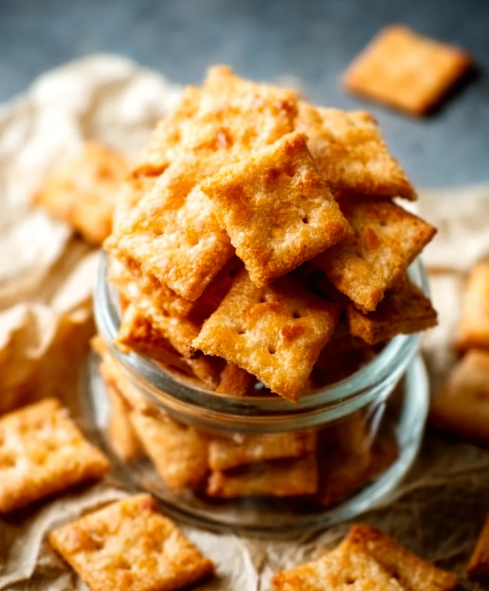 Crispy Sourdough Cheese Crackers - Deliciously Easy Recipe