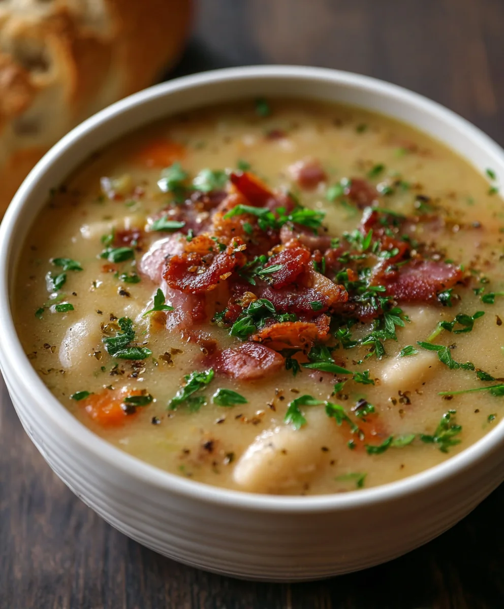 Hearty White Bean Soup with Beef Beef Bacon - Delicious Recipe