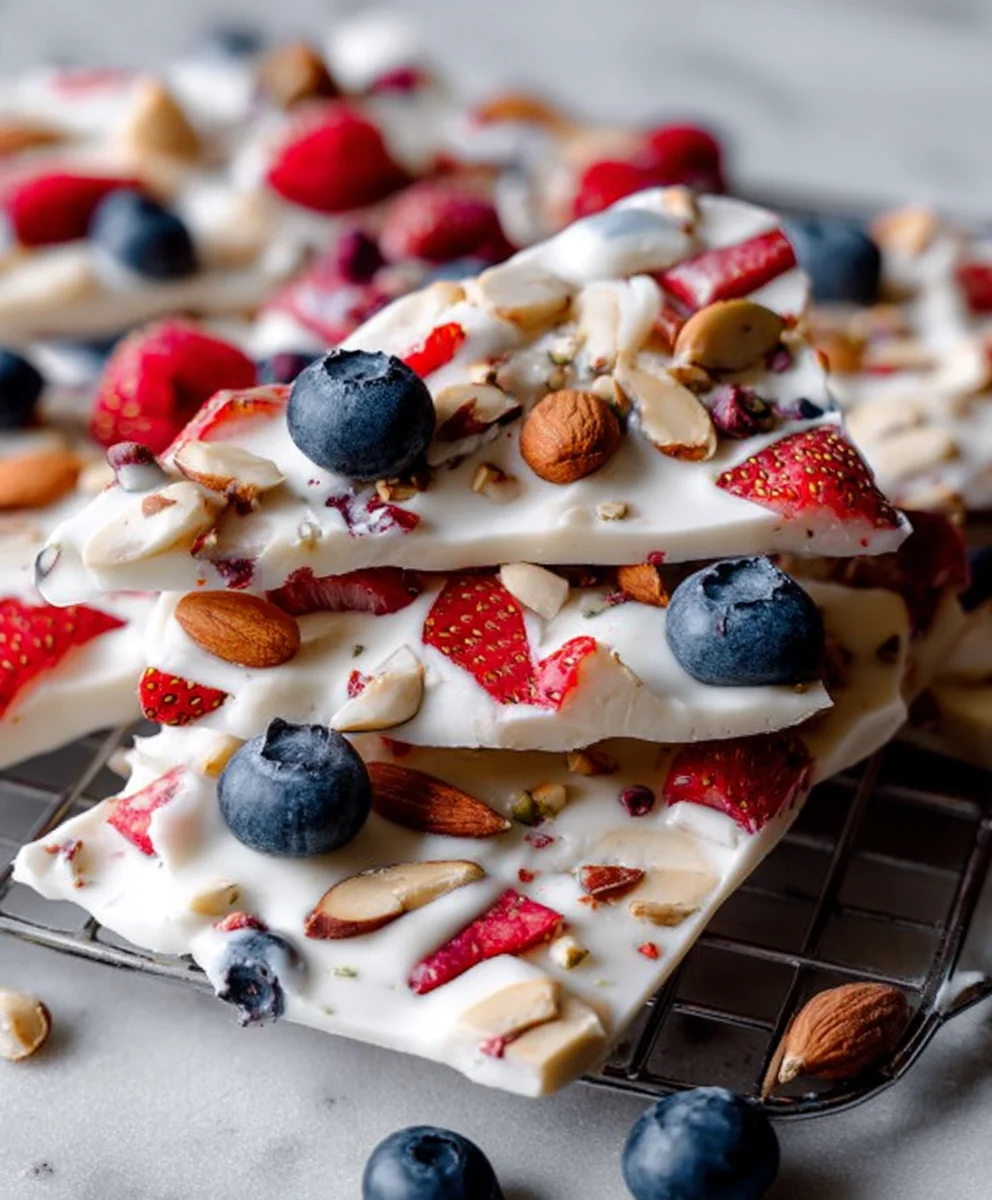 Easy Frozen Yogurt Bark Recipe-Healthy Dessert