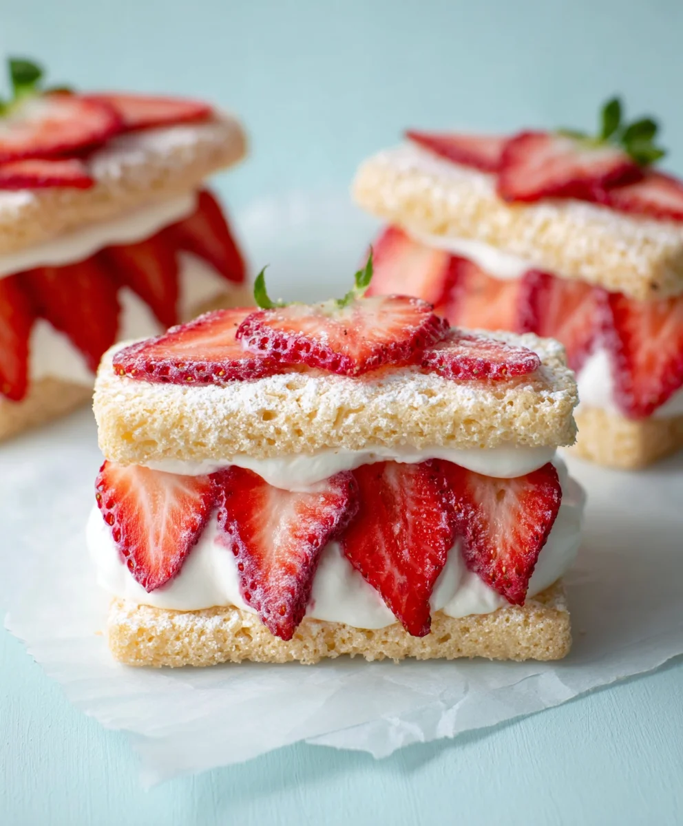 Strawberry Cream Sandwiches - Easy Dessert Treat