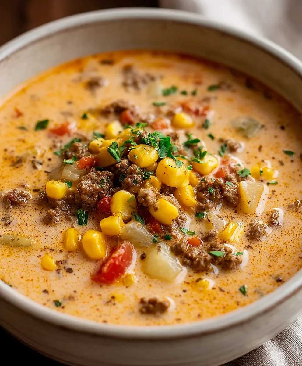 Creamy Cowboy Soup Recipe - Hearty Beef Flavor