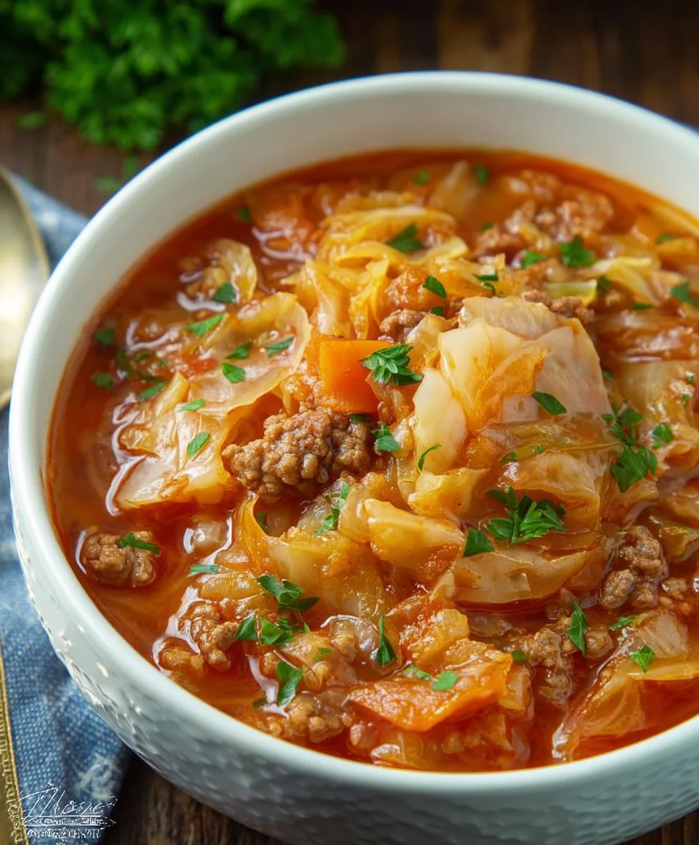 Hearty Beef Cabbage Roll Soup - Easy One-Pot Recipe