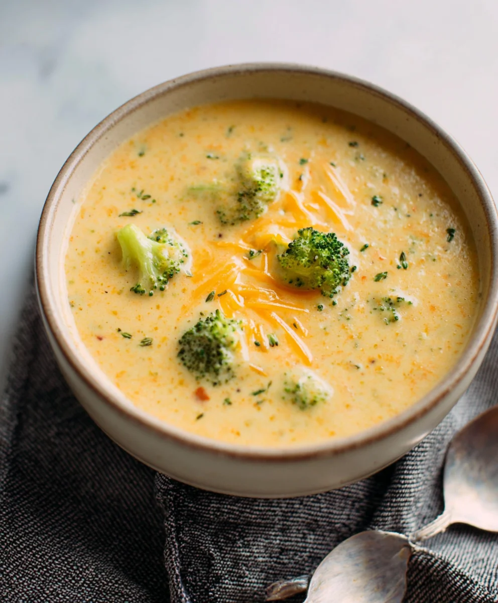 Easy Cheddar Broccoli Soup-Creamy & Delicious