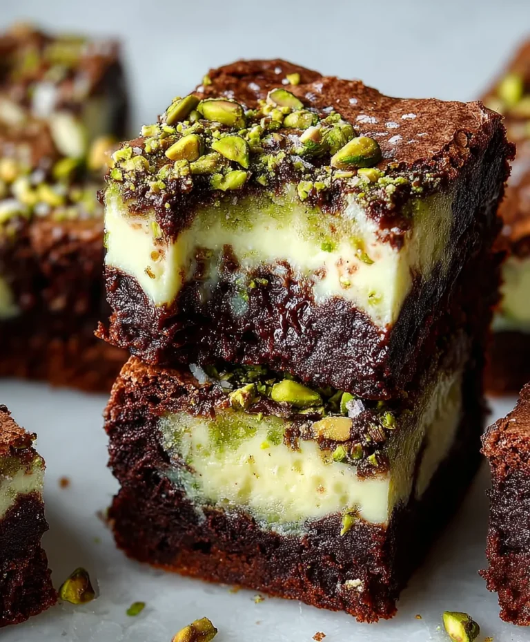 Pistachio Cheesecake Brownies-Decadent & Easy Treat