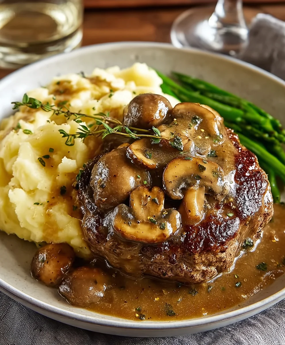 Bobby Flay's Beef Salisbury Steak Mushroom Gravy