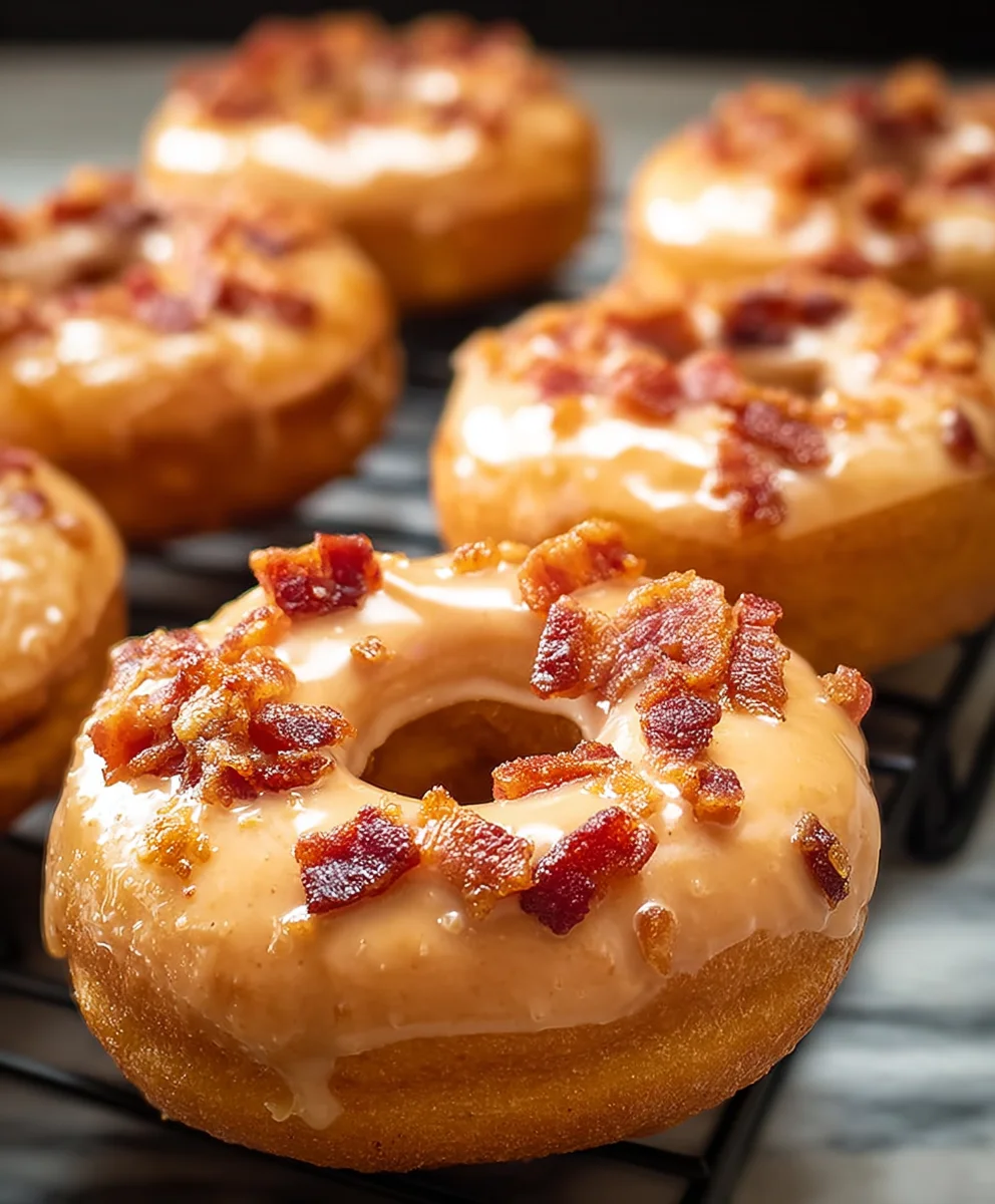 Maple Beef Beef Bacon Doughnuts- Savory Sweet Treat