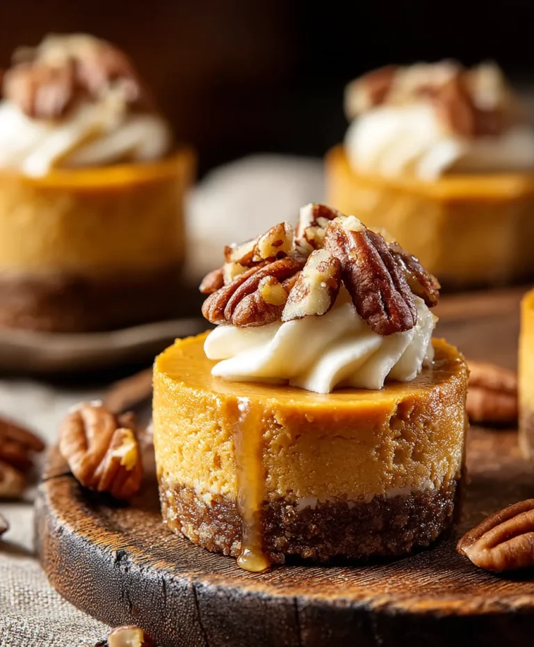 Pumpkin Pecan Mini Cheesecakes-Easy Fall Dessert