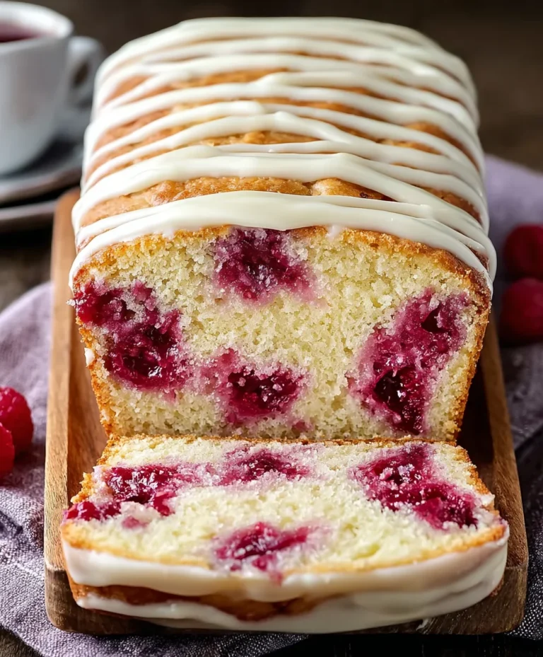White Chocolate Raspberry Loaf Cake Recipe