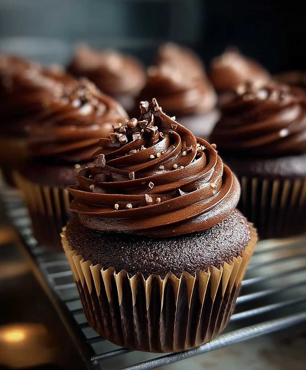 Rich Chocolate Fudge Cupcakes-Decadent Treat