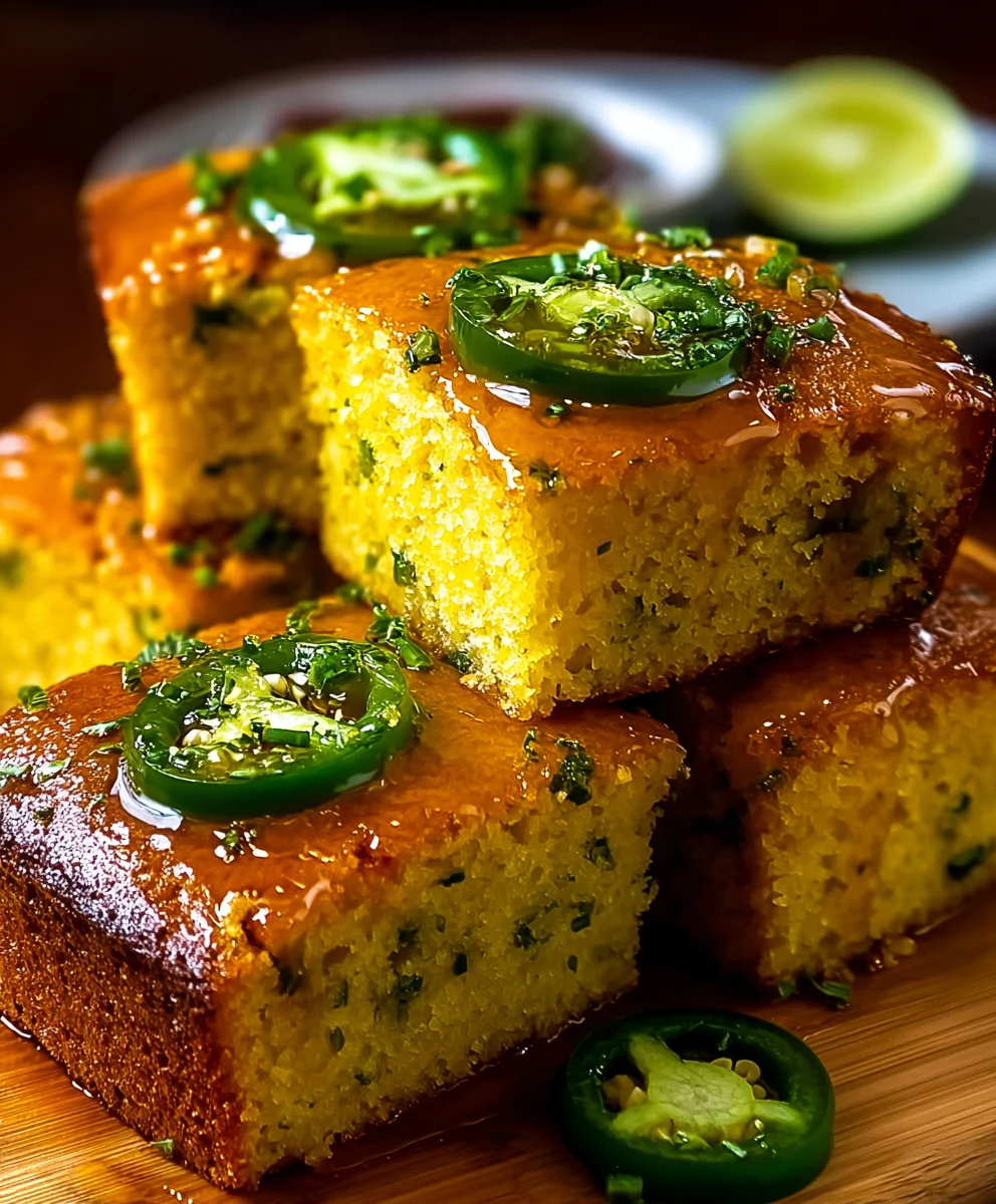 Spicy Jalapeño Cornbread with Lime Honey Glaze