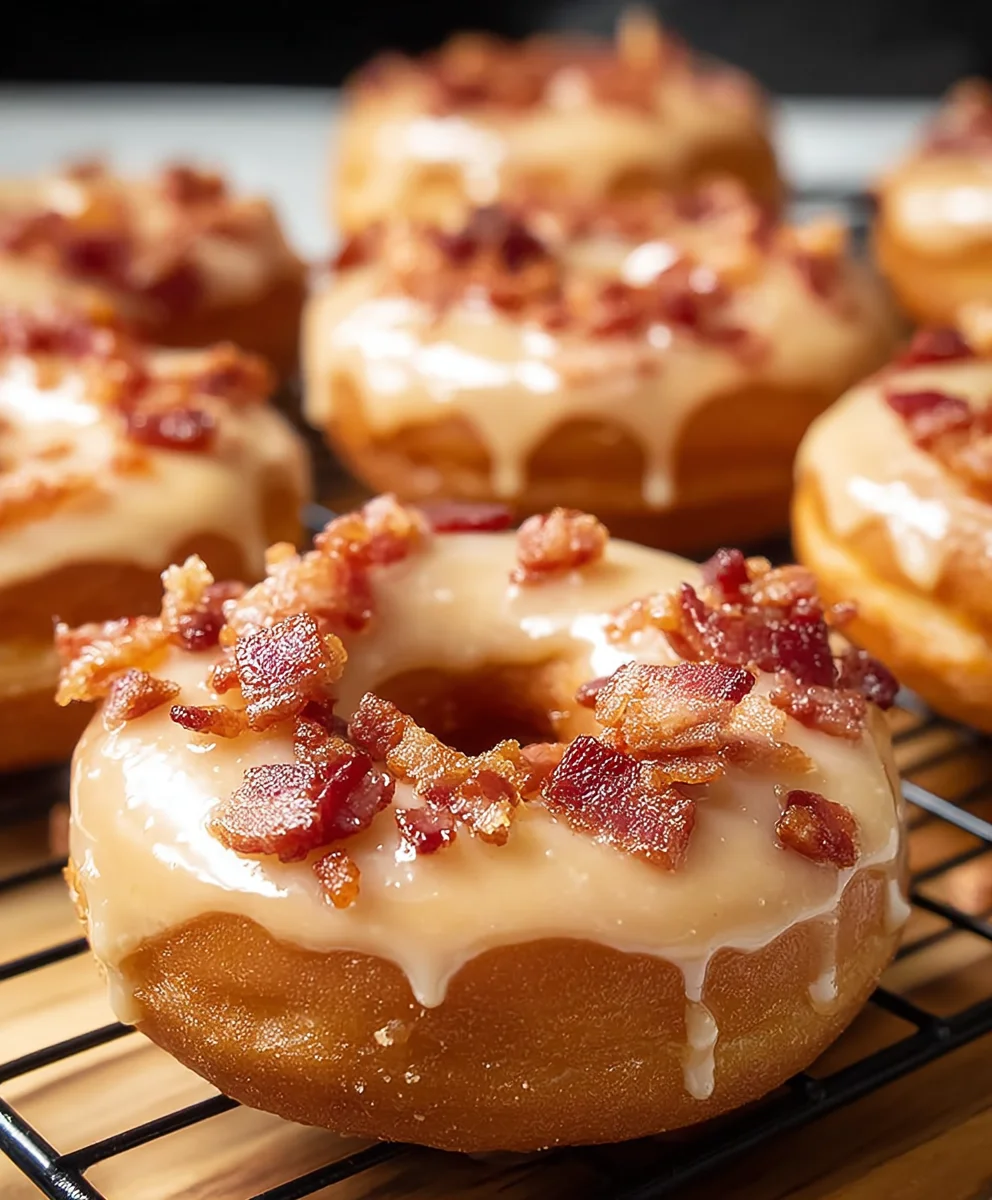 Maple Beef Beef Bacon Doughnuts- Savory Sweet Treat