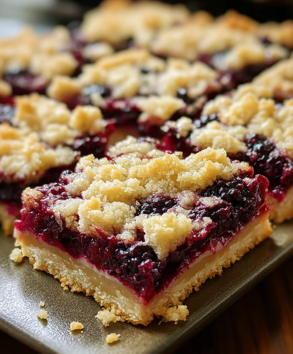 Blackberry Pie Crum extractble Bars Delicious Recipe