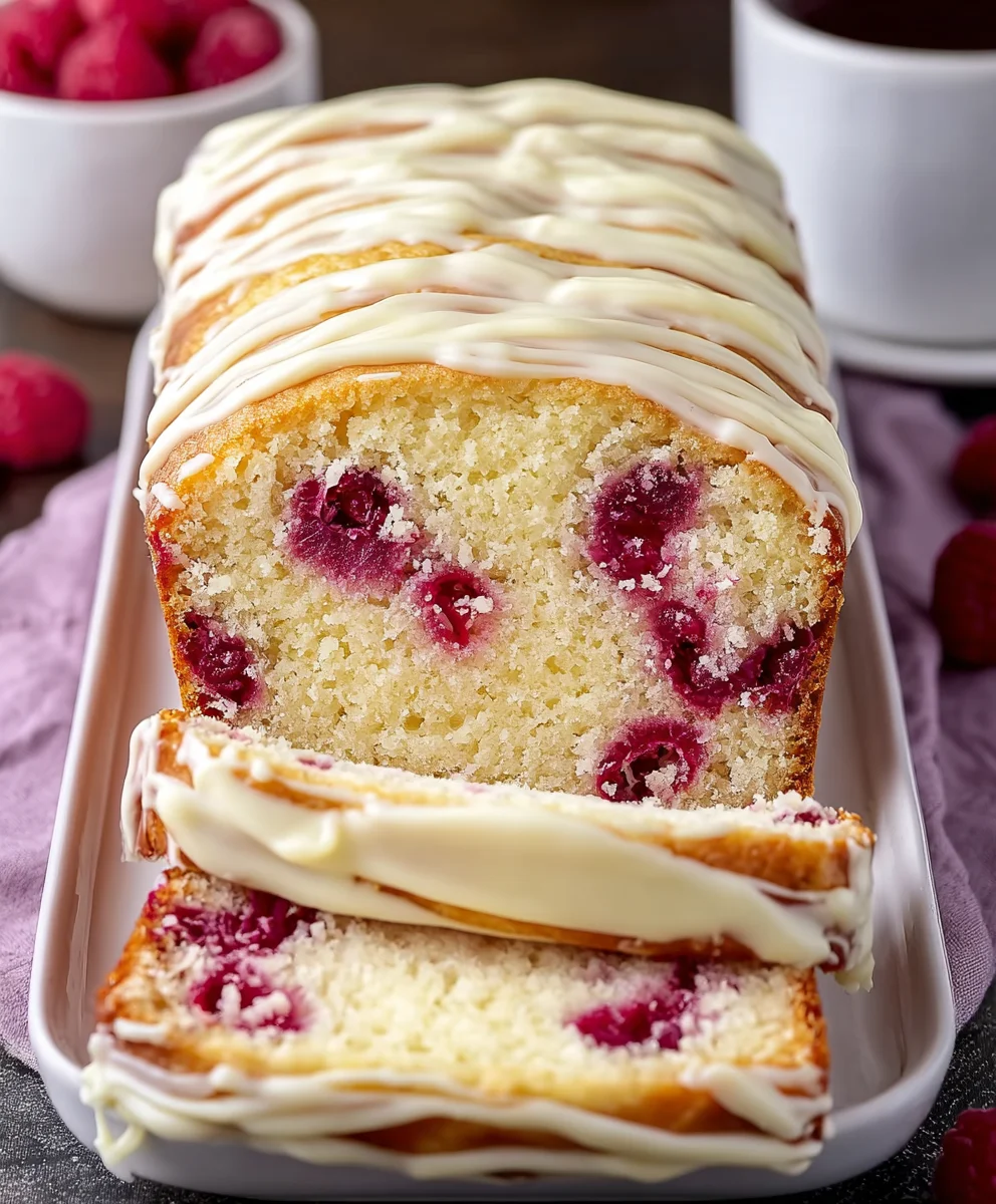 White Chocolate Raspberry Loaf Cake Recipe