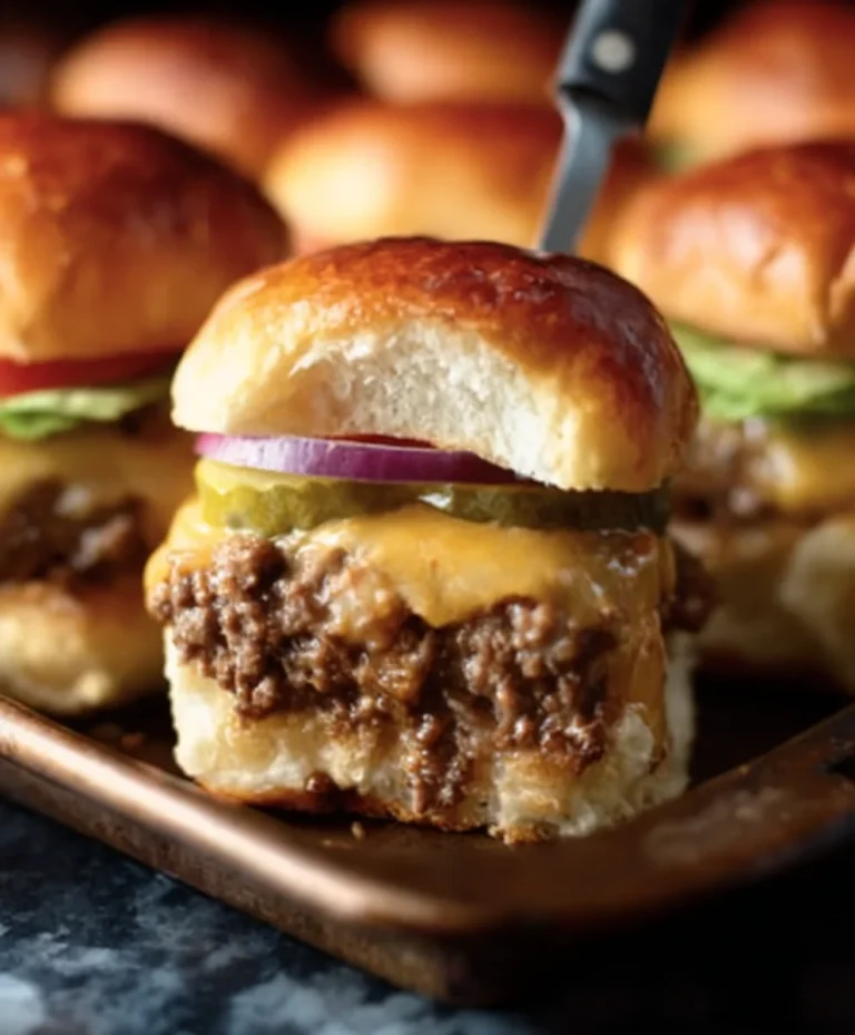 Juicy Cheeseburger Sliders- Easy Party Appetizer