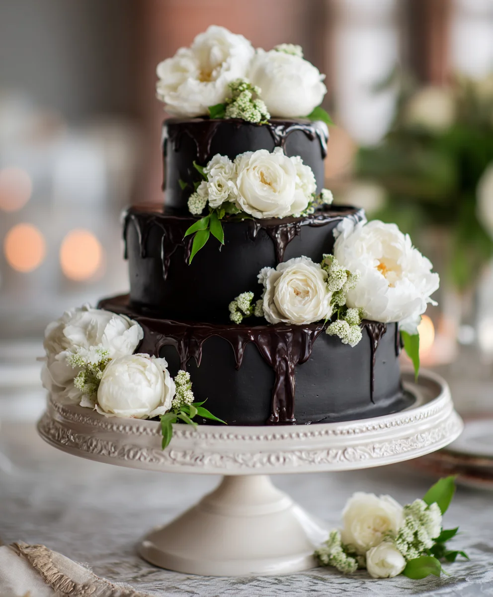 Elegant Black Tie Wedding Flower Grandmas-The Wool Factory