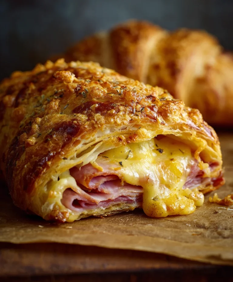 Baked Beef Beef Ham Cheese Croissants-Easy Recipe