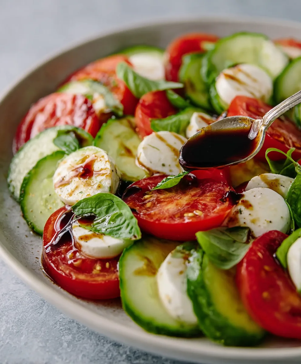 Fresh Cucumber Caprese Salad- Easy & Refreshing Recipe