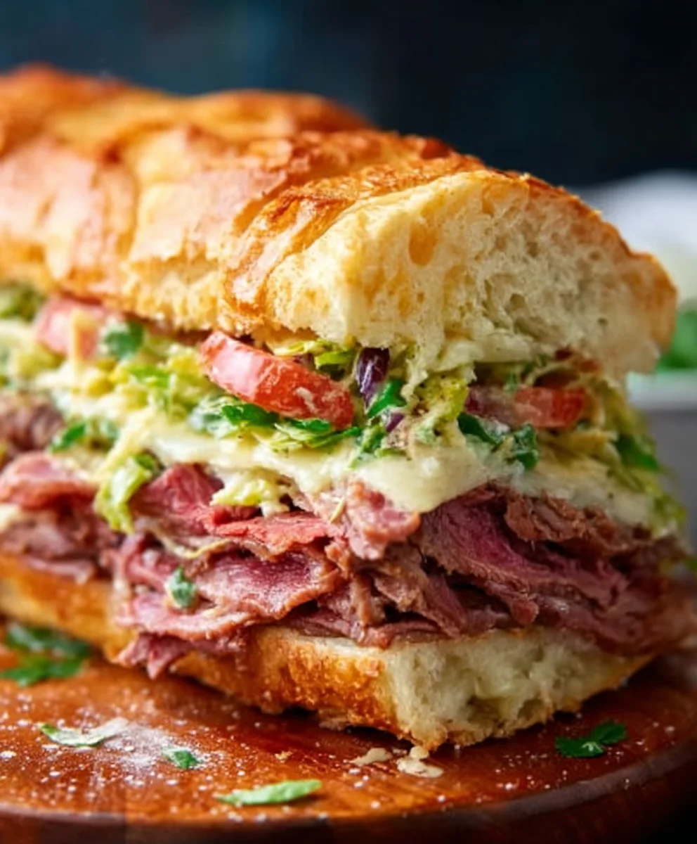 TikTok Viral Italian Beef Grinder Salad Sandwich