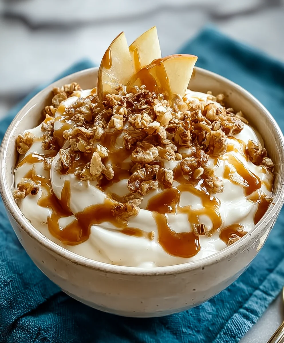 Caramel Apple Pie Yogurt Bowl - Easy Dessert Recipe